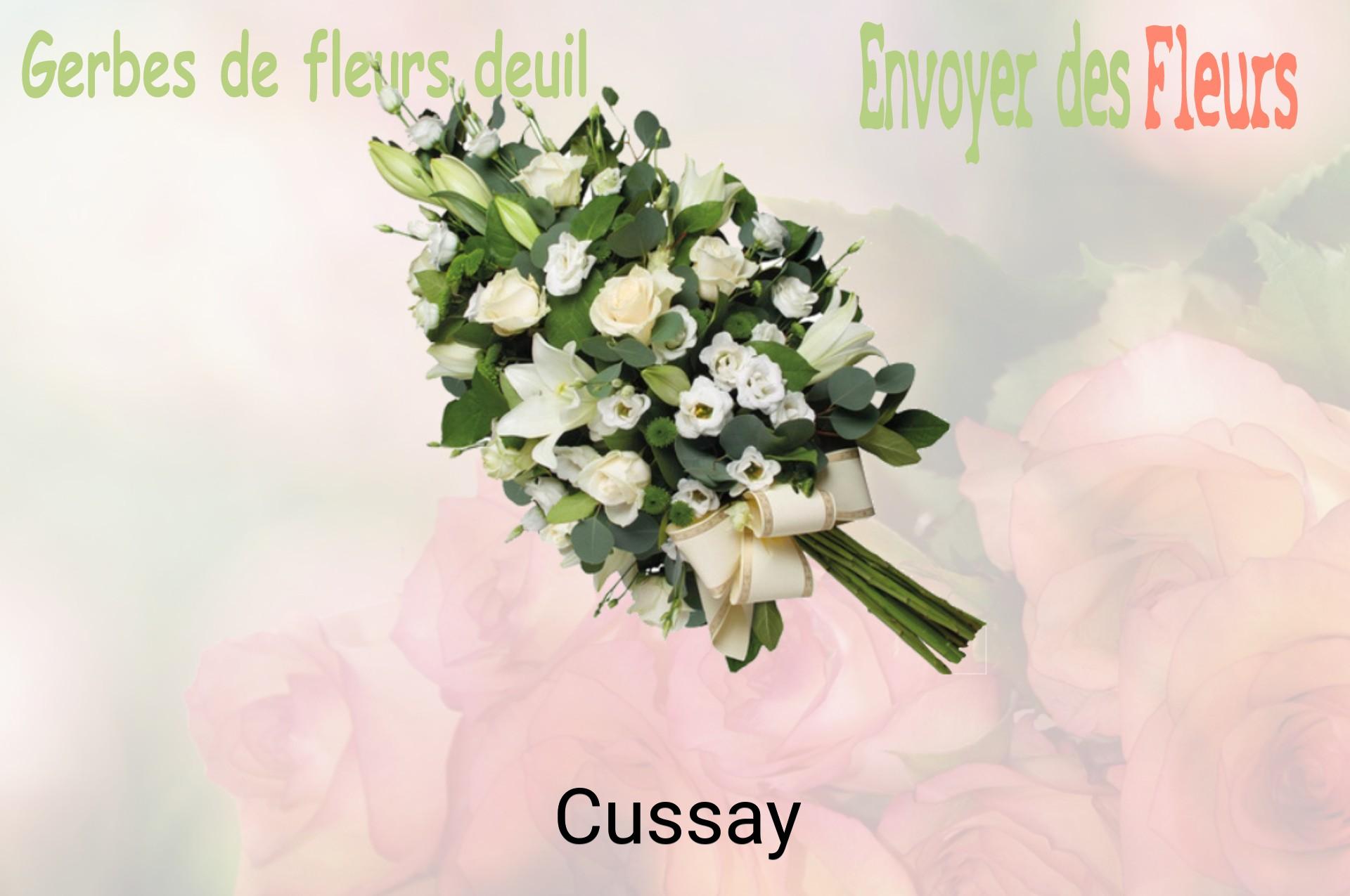Gerbe de fleurs de deuil livrée à Cussay